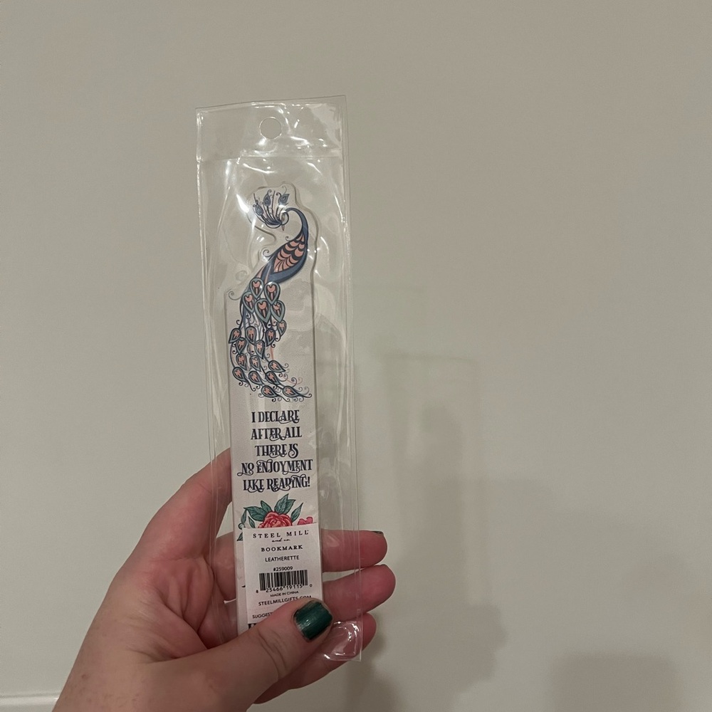 NWT steel mill Jane Austen peacock bookmark - Picture 2 of 2